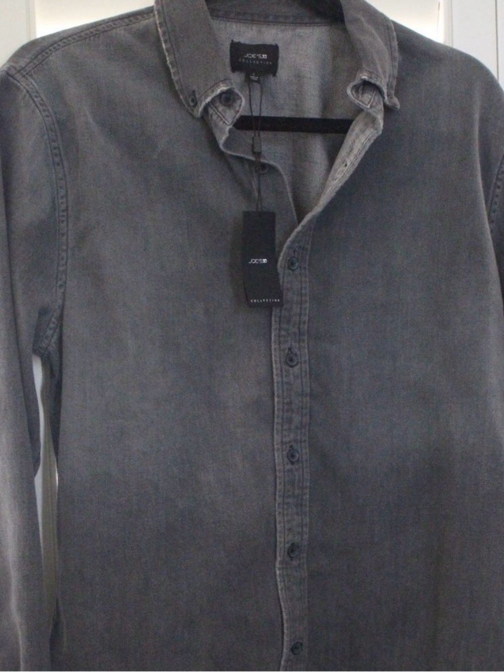 Joe’s Jeans Collection Gray Denim Wash Button Up Long Sleeve Shirt Size S